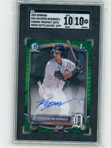 2025 Bowman - Chrome Autographs Kevin McGonigle Green Reptilian SGC 10/10 - Bild 1 von 1