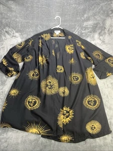 Vintage We Be Bop Coat Shirt Flow Grunge Whimsigoth Black Sun Boho Y2K 90s Fairy - Picture 1 of 9