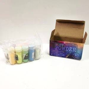 10 Color Glow In The Dark Pigment Powder with UV Lamp - Picture 1 of 4