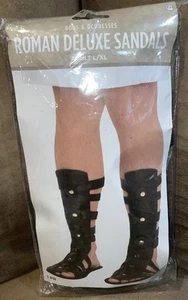 ROMAN DELUXE SANDALS ADULT L/XL COSTUME ACCESSORY GLADIATOR GODS/GODDESSES - Picture 1 of 2