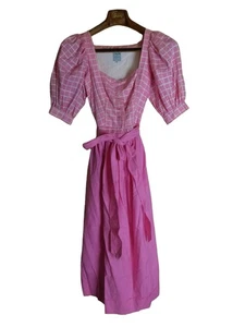 Madl Damen Trachtenkleid Gr. 36 pink kariert Dirndl mit Schürze 1/2 Arm (WM) - Bild 1 von 5