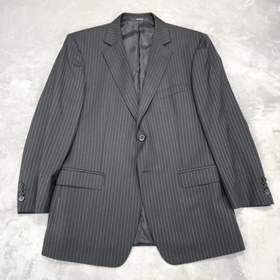 Chaqueta Blazer Zegna Para Hombres 52C Grande Gris Rayas Lana Traje Abrigo Deportivo Clásico Foto 1 de 4