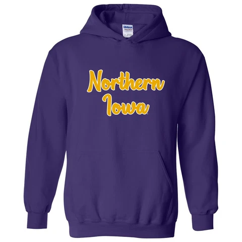 Northern Iowa Panthers Basic Script - Sports Team Pride College Hoodie - Purple Cover