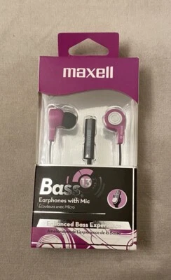 Auriculares Maxell Bass 13 con micrófono púrpura experiencia de graves mejorada, puntas adicionales  Foto 1 de 4
