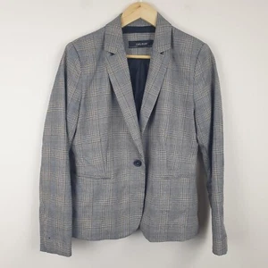Zara Checked Blazer Jacket Womens UK 12 Grey Check Smart Dress Suit - Picture 1 of 12