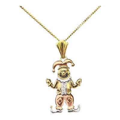 9ct 9K Tri Tone Gold Clown Charm Pendant 5.27 Grams. Brand New - Image 1 of 4