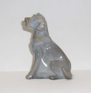 Mosser Glass Gray Brown Marble Labrador Lab Dog Figurine Made In USA - Picture 1 of 4