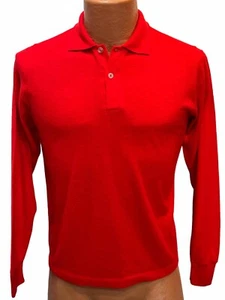 Vtg 50s Sz Boys 18 or Mens XS Red Shirt Donmoor Wool Blend Knit Pullover Polo - Picture 1 of 16