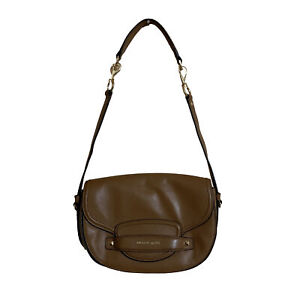 MICHAEL KORS Cary Medium Leather Saddle Bag Acorn NWOT Guaranteed Authentic