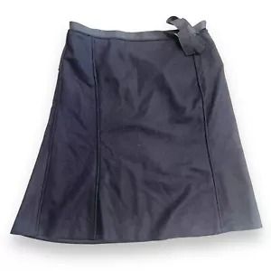 Jil Sander Knee Length Skirt Side Tie Black Wool Made In Italy Size 40 Or 10 - Picture 1 of 9