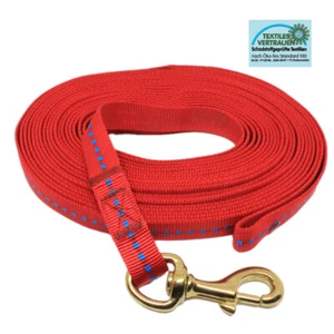 Softlonge Pferde Longe Longierleine 4,5,8,10 Meter 20mm Messingkarabiner ROT - Bild 1 von 1