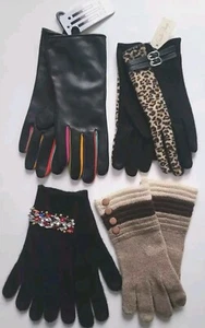 Damen Handschuhe MITCHIES Strass Neu mit Etikett Leder ili NEWYORK Charlie Paige 4 Paar Posten - Bild 1 von 9