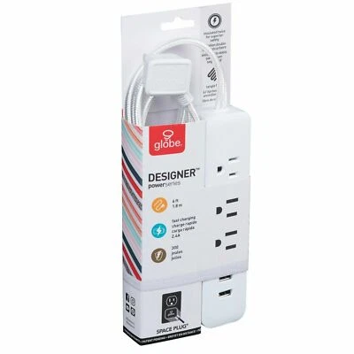 Globe Electric 78251 Designer Series Power Strip White - Image 1 of 4