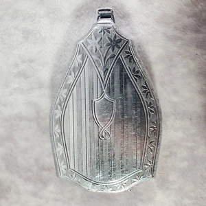 R.M. Co. Antique Art Deco Mirrored Silver Cosmetic Compact with Powder Puff - Picture 1 of 6