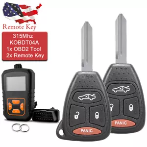 2 For 2005 2006 2007 Chrysler 300 Jeep Grand Cherokee Remote Key Fob + Tool Kit - Picture 1 of 6