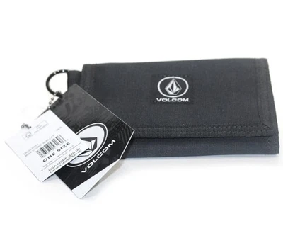 Cartera Volcom Box Stone Tri Plegable, Negra - Nueva Con Etiquetas Foto 1 de 2