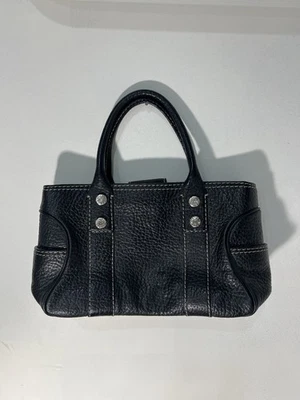 Vintage Michael Kors Purse Greenwich Pebbled Leather Black Handbag Tote Bag Y2K - Image 1 of 4