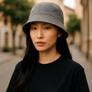 Lands End Womens Small Medium Gray Bucket Hat Cap Aircore Fleece Warm Headwear - Picture 1 of 10