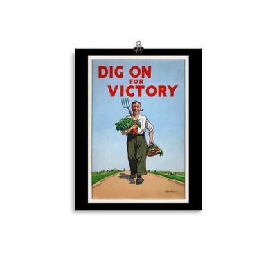 Dig for Victory – WWII Food Poster (1939–1946) | Vintage Kitchen Art - Image 1 of 4