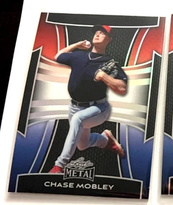 2025 Leaf Metal  RED WHITE BLUE 1/1 CHASE MOBLEY INDIANS - Picture 1 of 2