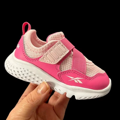 Reebok Infant Girls Slip-on Sneakers Size 5 Pink Lightweight Comfortable Shoes - Image 1 of 4