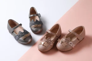 Girls Mary Jane Glitter Cat Face Ballerina Flat Shoes Flats Toddler Little Kid - Picture 1 of 12