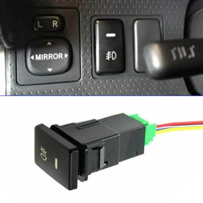 Amber Rear Fog Light Push Switch 5Pin 4 Wire Button w/ Wire Harness Fits Toyota - Image 1 of 4