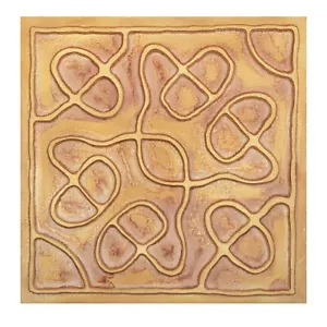 Used Tin Ceiling Tiles Interior Decorative Panel PL28 Vintage brown gold 10pcs - Picture 1 of 22