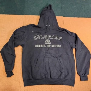 As Is* Colorado Mines Orediggers Hoodie Sweatshirt Large Champion Blue Hood T2b - Picture 1 of 10