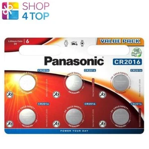 6 PANASONIC CR2016 LITHIUM BATTERIES COIN 3V DL2016 E-CR2016 6BL EXP 2033 NEW - Picture 1 of 1