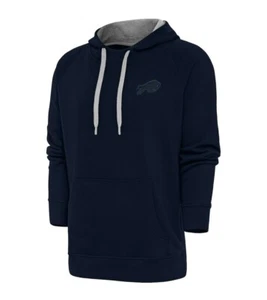 Men's Size Medium Buffalo Bills Antigua Navy Tonal Logo Victory Pullover Hoodie - Picture 1 of 4