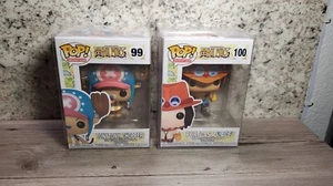 Funko Pop One Piece Lot Tony Tony Chopper 99 & Portgas D. Ace 100 Set w/ Protect - Picture 1 of 7