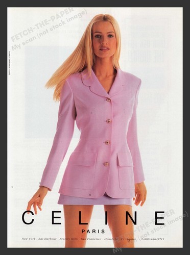 Celine Paris modello gambe lunghe anni 90 stampa pubblicitaria 1996