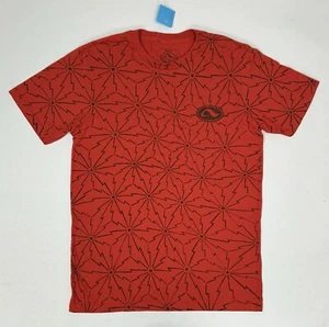 Vintage Adio Footwear Skate Logo AOP Graphic Tee Medium Red Skateboarding Adio - Picture 1 of 10
