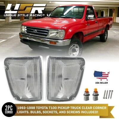 JDM All CLEAR Corner Light Set w/ Bulbs For 93-98 Toyota T100 T-100 Pickup Truck - Imagem 1 de 4