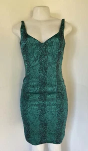 GILAR EVENING Womens Dress Sz 2 Beaded Sleeveless Green Sexy Sheath Dress - Picture 1 of 6