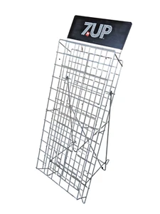 Estante de tienda de devolución de botellas de metal de alambre 7UP Seven UP de colección con letrero autoportante - Imagen 1 de 4