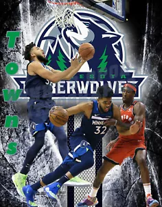 minnesota timberwolves Lithograph print of Karl-Anthony Towns 2021 11 x 14 - Picture 1 of 1