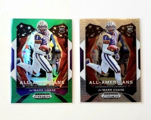 Selecciones del draft Panini Prizm 2021 All-Americans Ja'Marr Chase LSU verde Prizm + base - Imagen 1 de 2