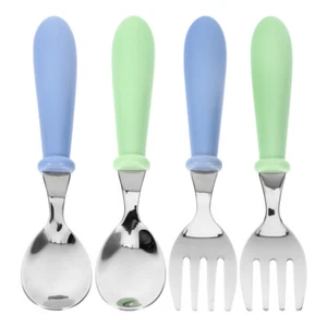 4 Pcs Stainless Steel Children's Fork and Spoon Training Tableware Baby - Picture 1 of 12