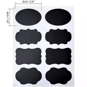 200 Chalkboard Blackboard Chalk Board Stickers Kitchen Jar Labels Tags Black - Picture 1 of 6