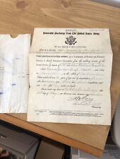 Vintage World War I United States Army Military Honorable Discharge Paper 1919