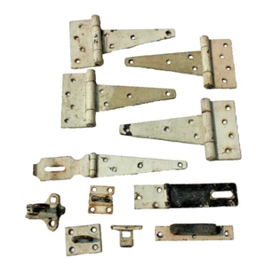 11 LOTTO FERRAMENTA PORTA FIENILE 8"" CERNIERE CINGHIA A T CHIUSURE FASCIA SOLLEVAMENTO SERRATURA PESANTE - Foto 1 di 3