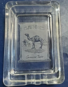 Vintage Camel Genuine Taste Ashtray Clear Glass Cigarette Advertising Rectangle  - Picture 1 of 4