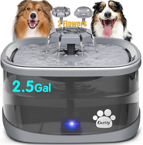 2.5Gal/9.5L Dog Water Fountain Extra Large Pet Fountain 3 Flow Modes Cat Fountai