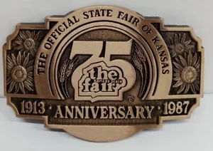 1913 - 1987 75th Anniversary The Official State Fair of Kansas Gürtelschnalle - Bild 1 von 4