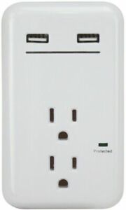 PRIME 2-Outlet 3.4A 450 Joules General Use Surge Protector with USB Charger
