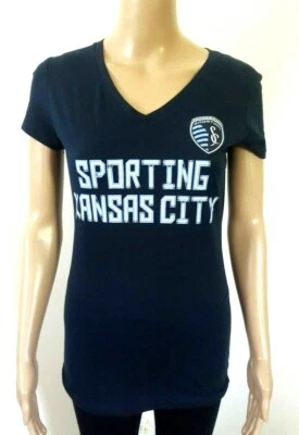 Camiseta deportiva Kansas City para niñas talla grande ajustada azul MLS nueva  Foto 1 de 2