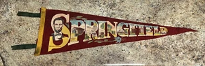 VINTAGE RARE SPRINGFIELD ABRAHAM LINCOLN ILLINOIS 26" FELT PENNANT (17C) - Picture 1 of 4