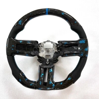 Real Carbon Fiber Steering Wheel Perforated Fits For Ford Mustang 2005-2014 - Image 1 of 2